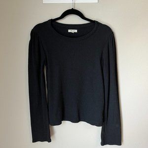 Madewell Ribbed Gathered Sleeve Top